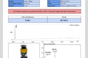 GNP NAD+ 100mg Certificate of Analysis - 99.739% Purity