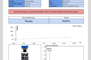 GNP Pinealon 20mg Certificate of Analysis - 99.819% Purity